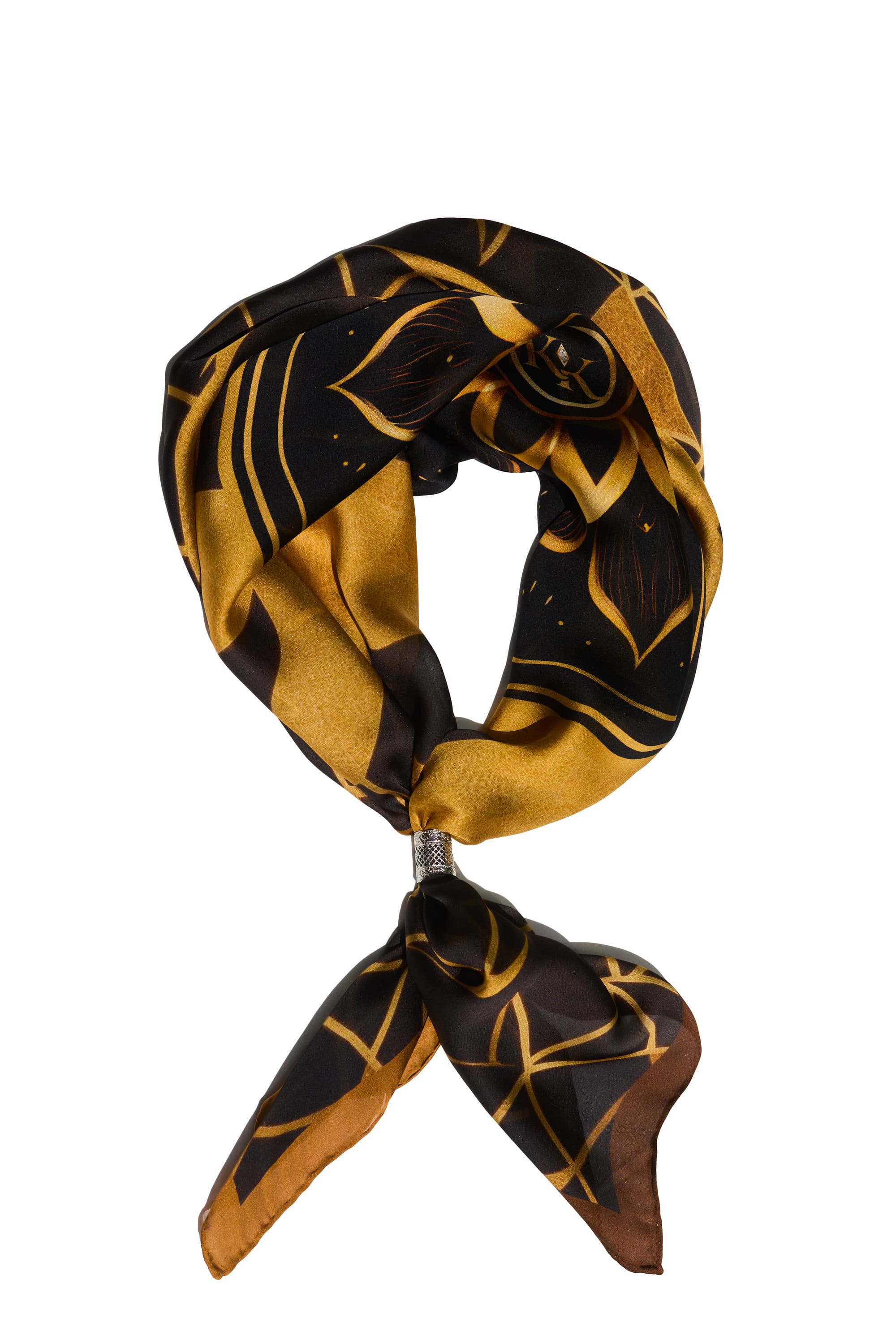 Golden Mandala Silk Scarf