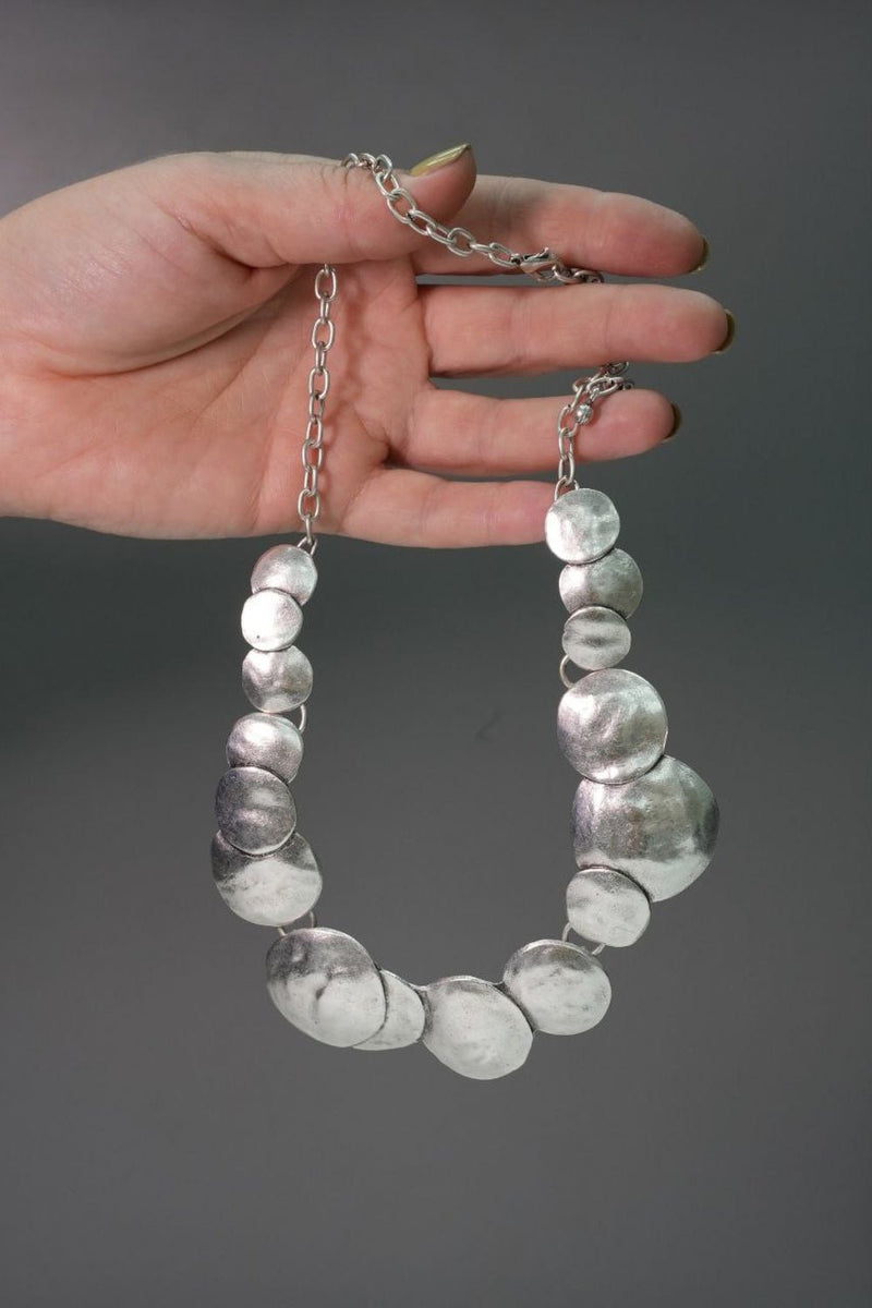 Contemporary Iridescent Disc Necklace - MAZONKIKI