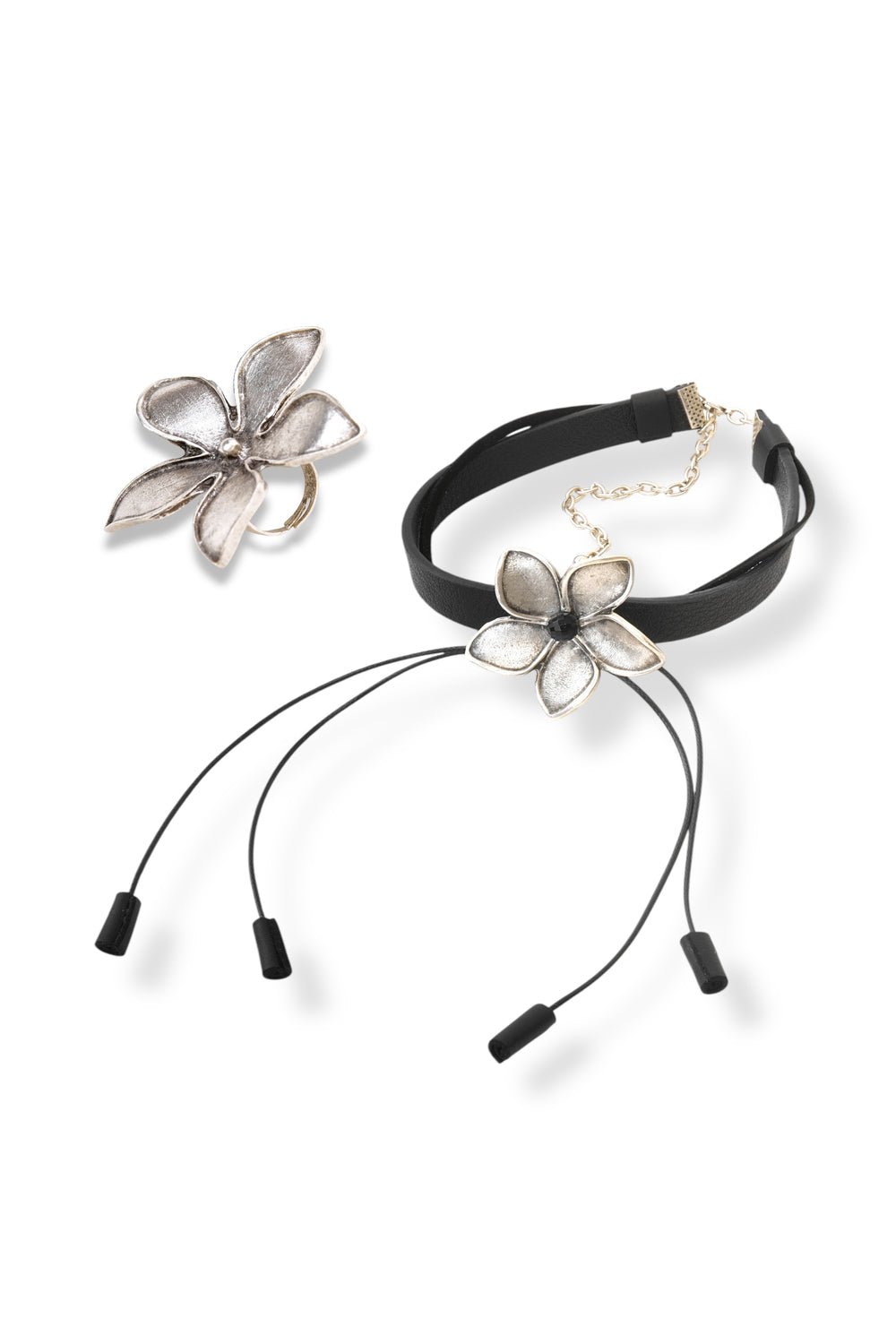 Floral Harmony Ring and Choker Set - MAZONKIKI