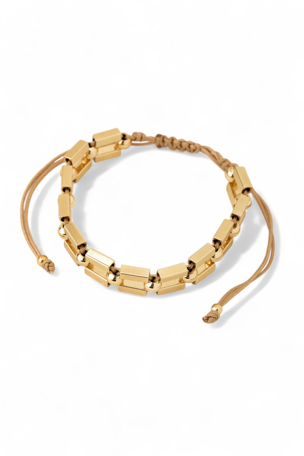 Gold - Plated Link Cord Bracelet - MAZONKIKI