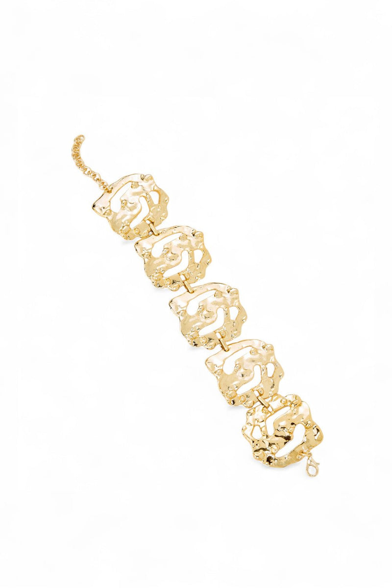 Gold - Plated Organic Link Bracelet - BraceletMAZONKIKI