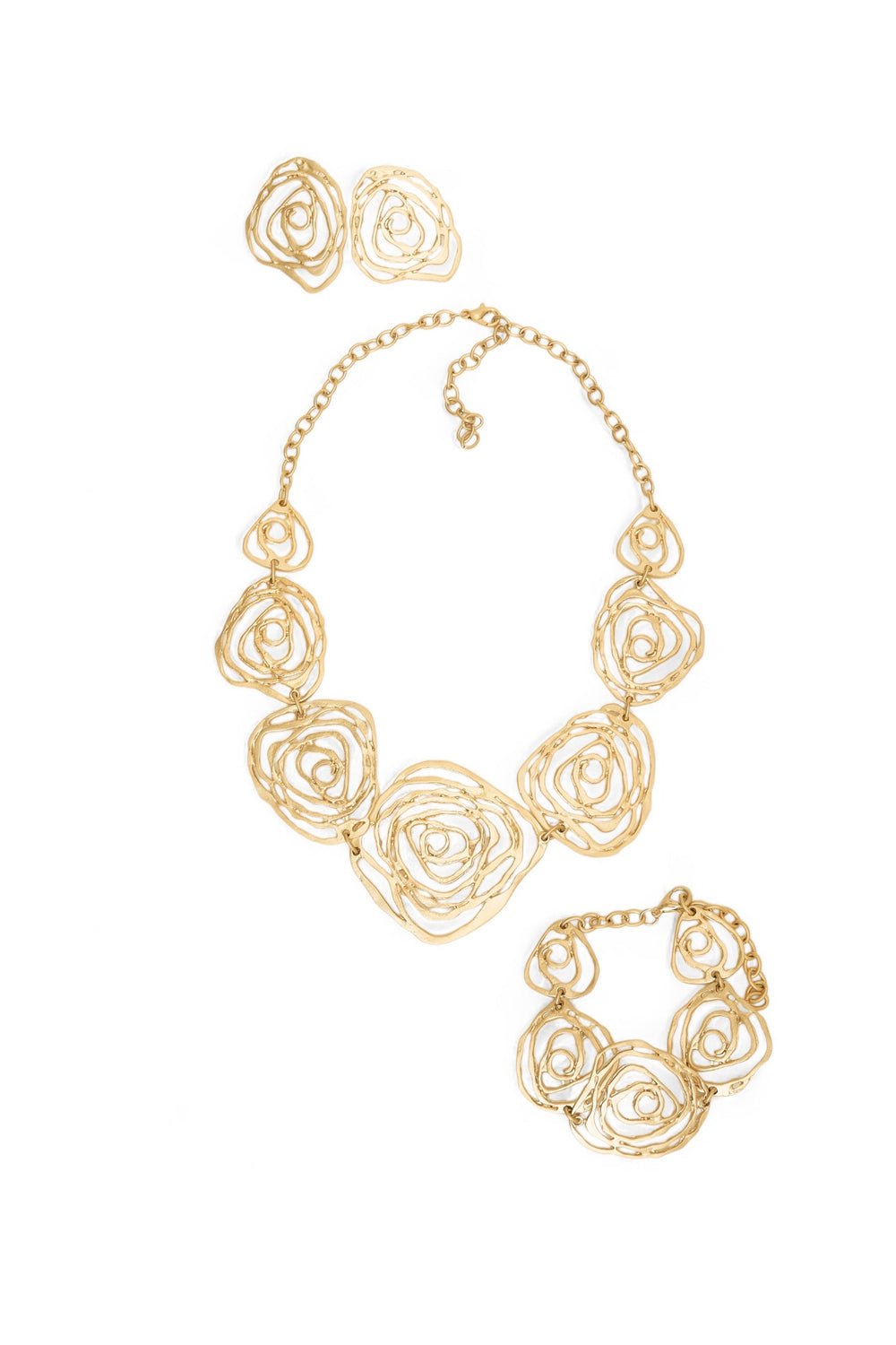 Golden Bloom Necklace &amp; Earrings Set - Jewelry SetMAZONKIKI