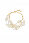 Golden Faux Baroque Pearl Strand Bracelet - BraceletMAZONKIKI