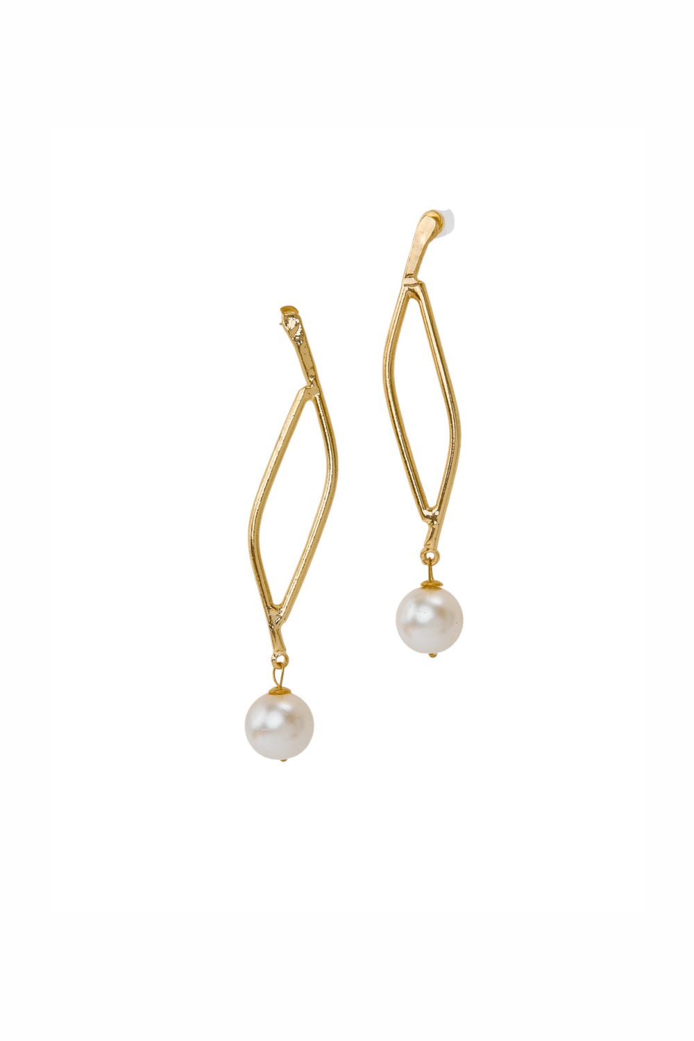 Golden Pearl Twist Earrings - EarringsMAZONKIKI