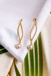 Golden Pearl Twist Earrings - EarringsMAZONKIKI