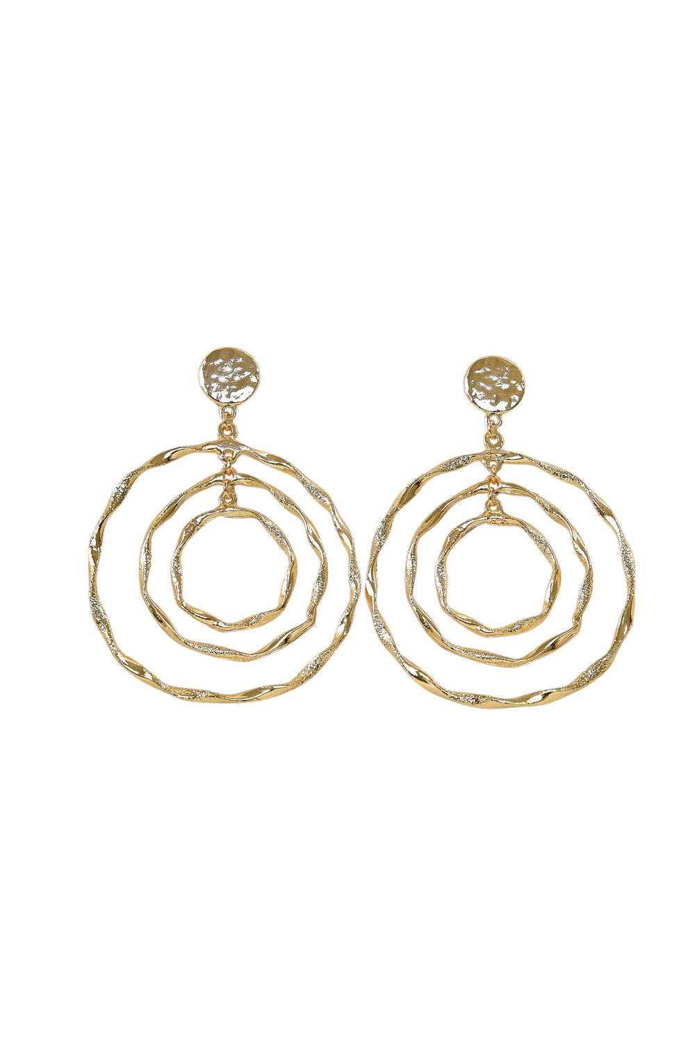 Golden Ripple Hoop Earrings - EarringsMAZONKIKI