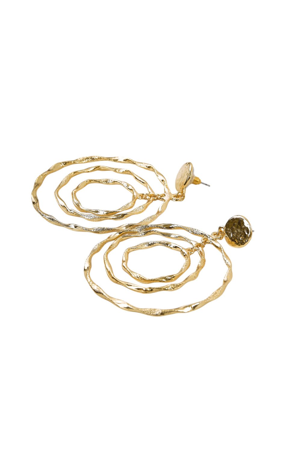 Golden Ripple Hoop Earrings - EarringsMAZONKIKI