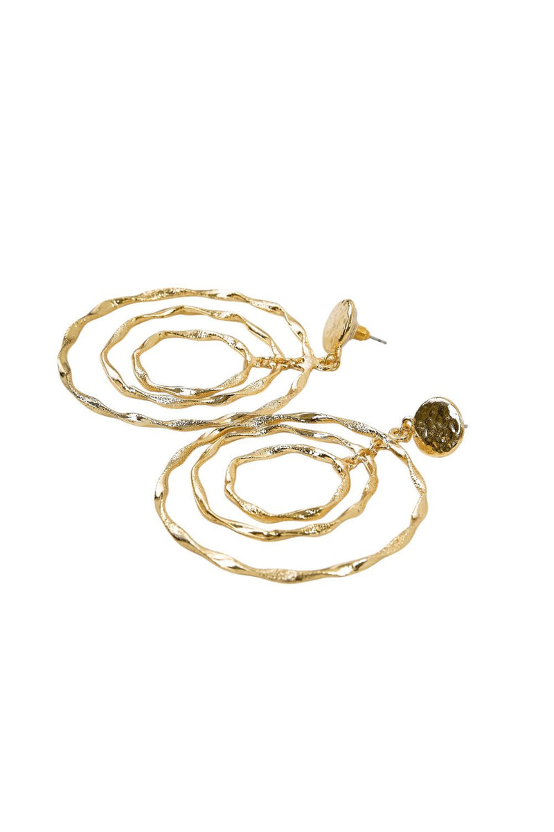 Golden Ripple Hoop Earrings - EarringsMAZONKIKI