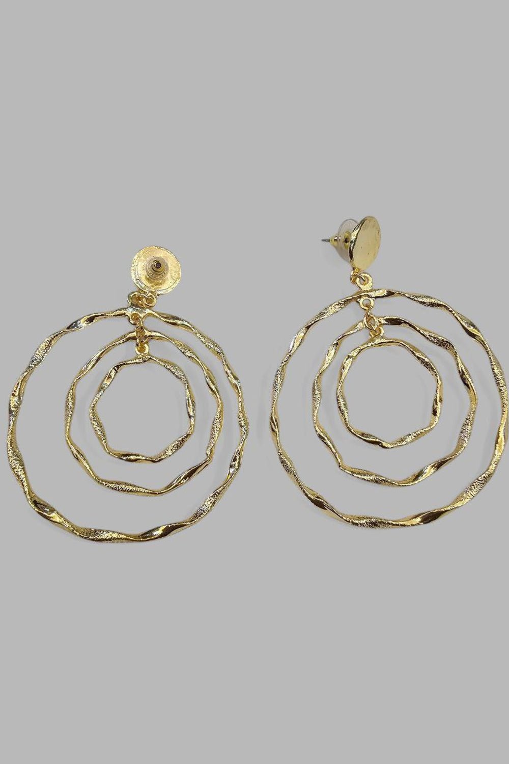 Golden Ripple Hoop Earrings - EarringsMAZONKIKI