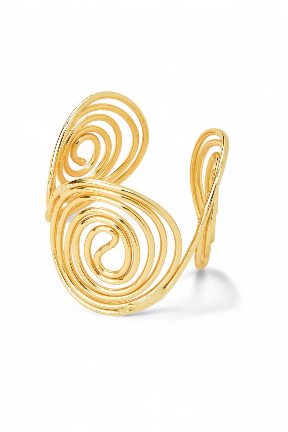 Golden Spiral Cuff Bracelet - BraceletMAZONKIKI