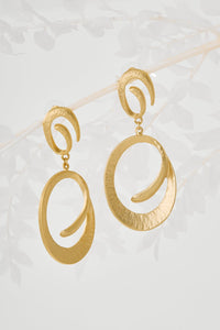 Golden Swirl Drop Earrings - EarringsMAZONKIKI