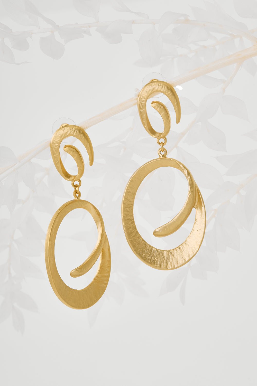 Golden Swirl Drop Earrings - EarringsMAZONKIKI