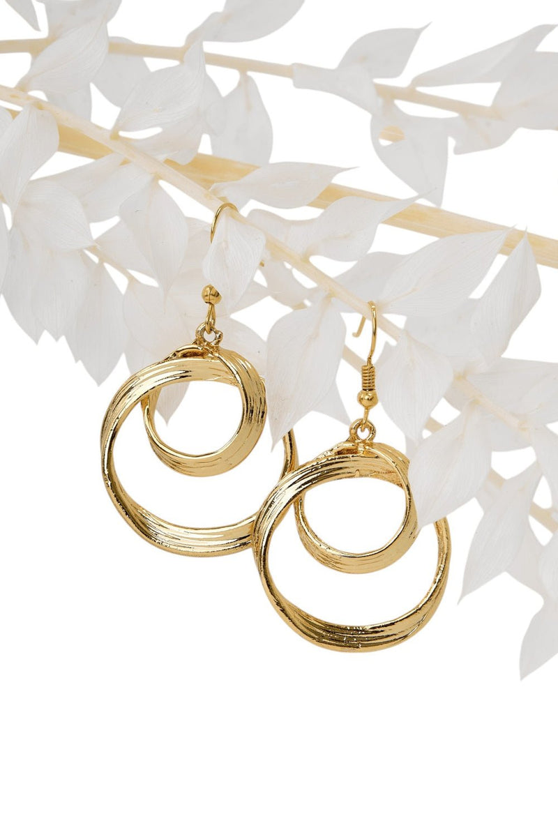 Golden Swirl Hoop Earrings - EarringsMAZONKIKI