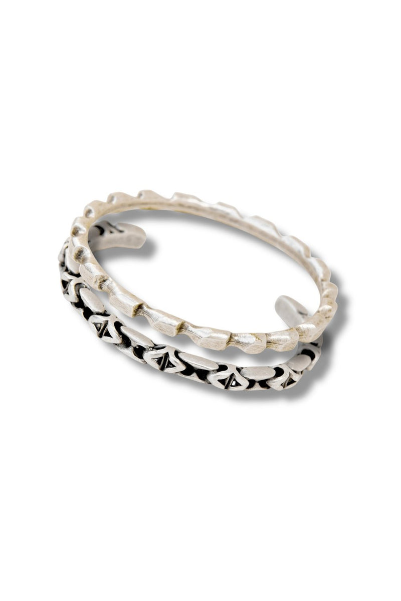 Intricate Silver Bangle Set - MAZONKIKI