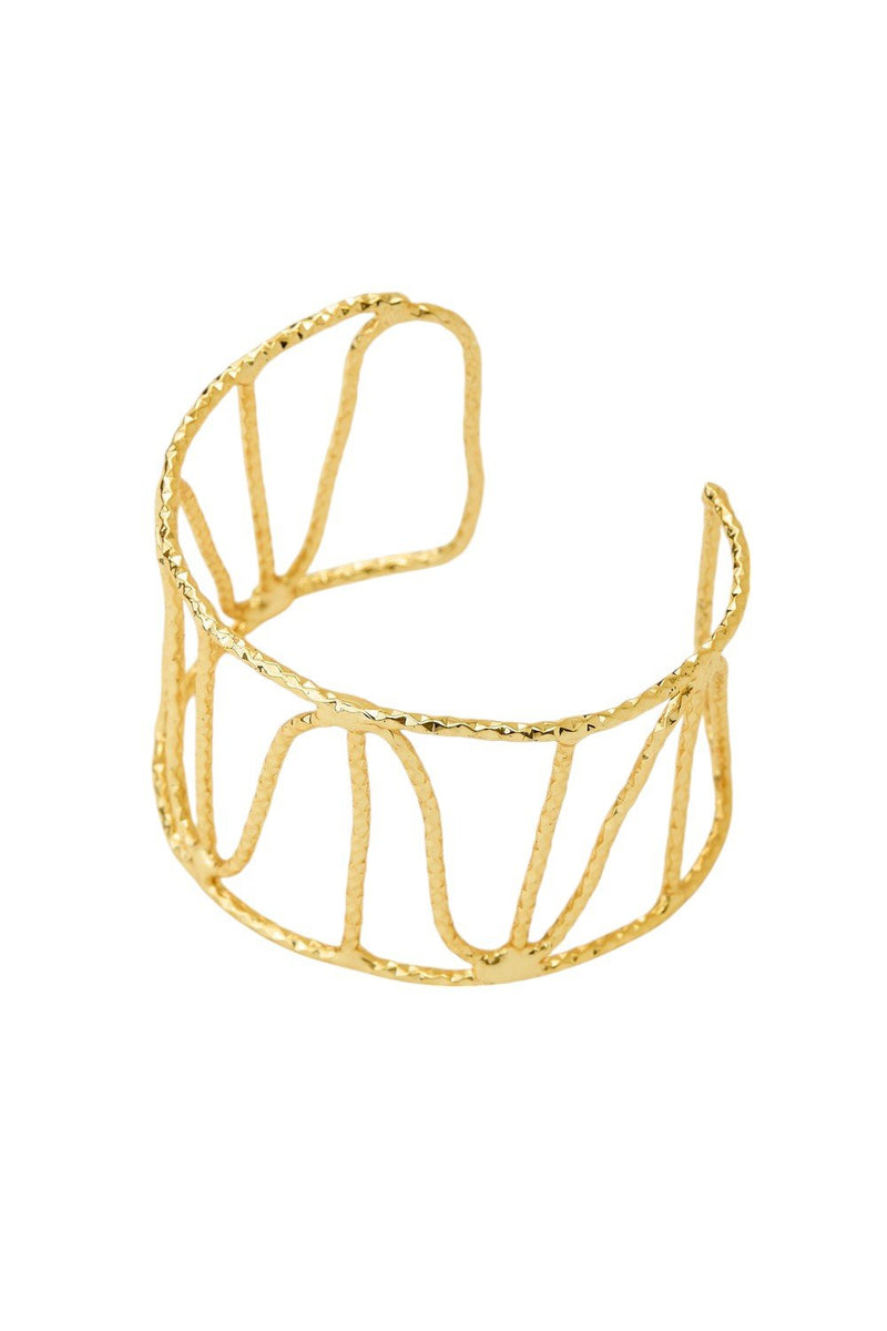 Minimalist Golden Wire Cuff Bracelet - BraceletMAZONKIKI