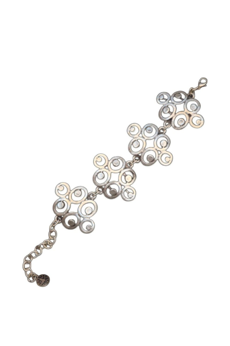 Modern Silver Swirl Link Bracelet - BraceletMAZONKIKI