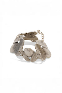 Rustic Silver Leaf - Link Bracelet - BraceletMAZONKIKI