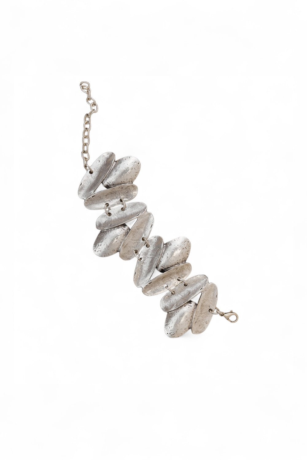 Rustic Silver Leaf - Link Bracelet - BraceletMAZONKIKI