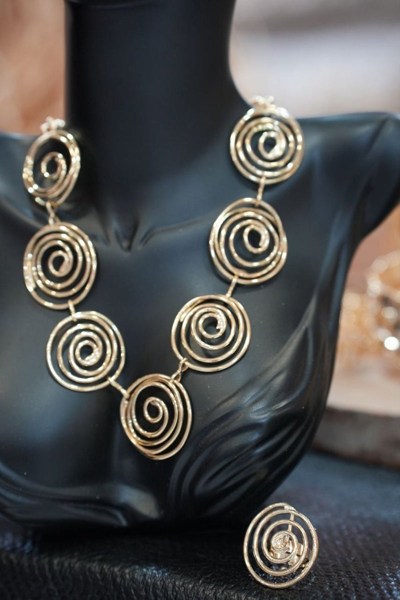 Spiral Elegance Jewelry Set - Jewelry SetMAZONKIKI