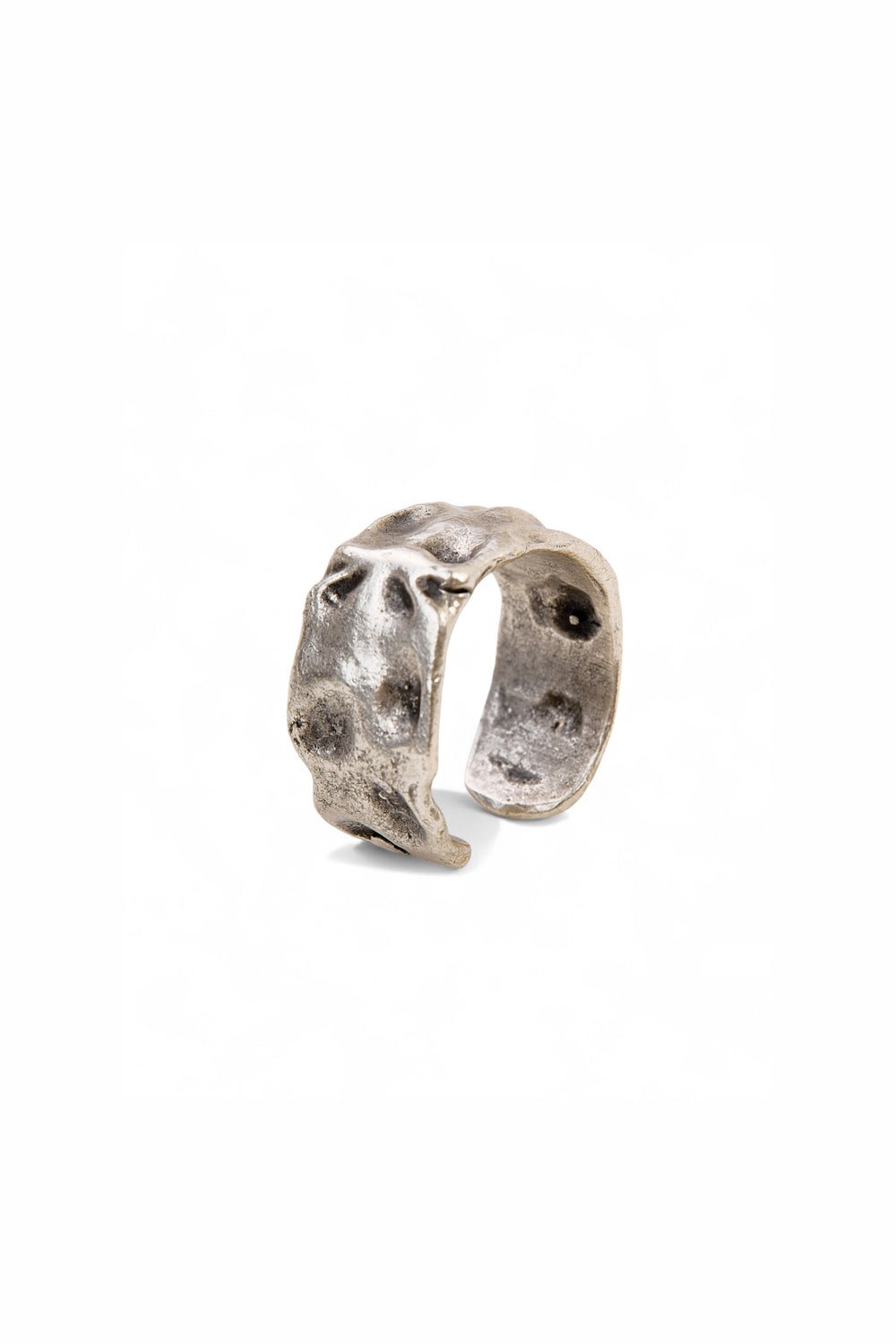 Textured Adjustable Silver - Tone Ring - MAZONKIKI