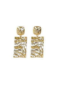 Textured Gold Statement Earrings - EarringsMAZONKIKI