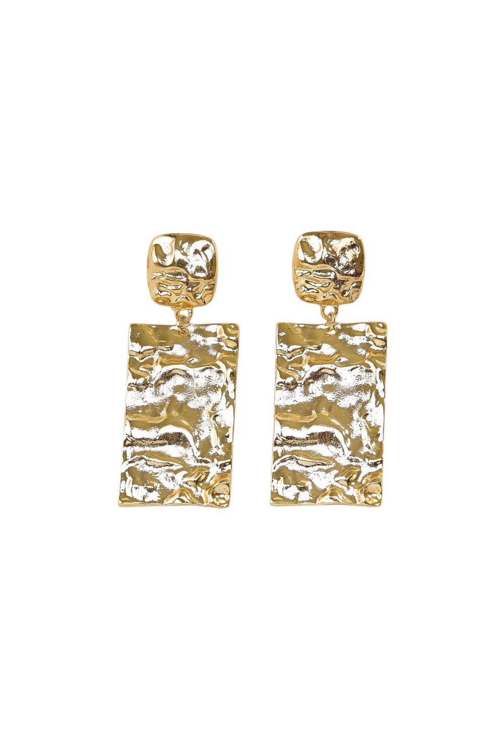 Textured Gold Statement Earrings - EarringsMAZONKIKI