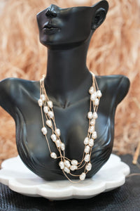 White Drop Stone Necklace - NecklaceMAZONKIKI